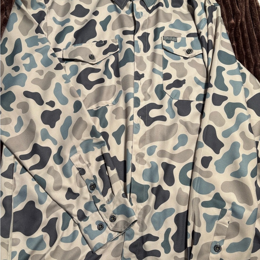 DIXXON Blue and Gray Camouflage Flannel